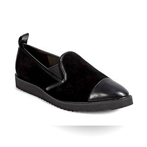 Karl Lagerfeld Black Leather Slip On Shoes Cler Black Suede Men’s Size 14M